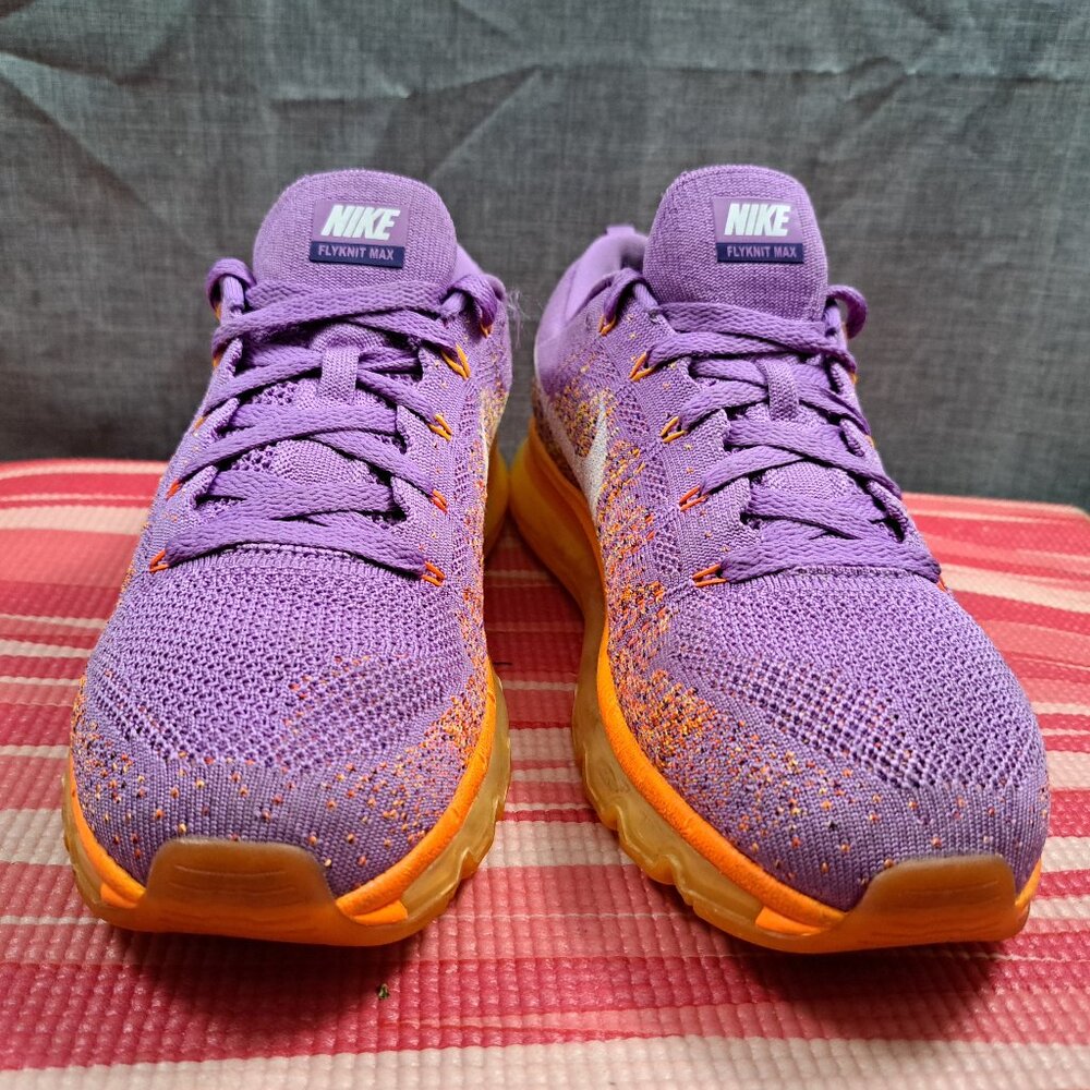 %NIKE FLYKNIT MAX ATOMIC PURPLE/ORANGE/MANGO US 9.5 Women 620659-500 A7 - Picture 13 of 13
